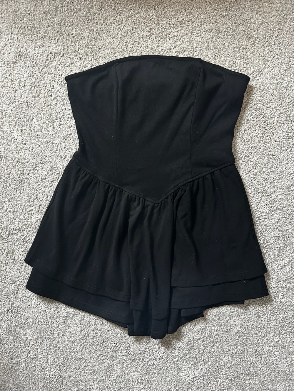 Strapless Black Romper Jumpsuit